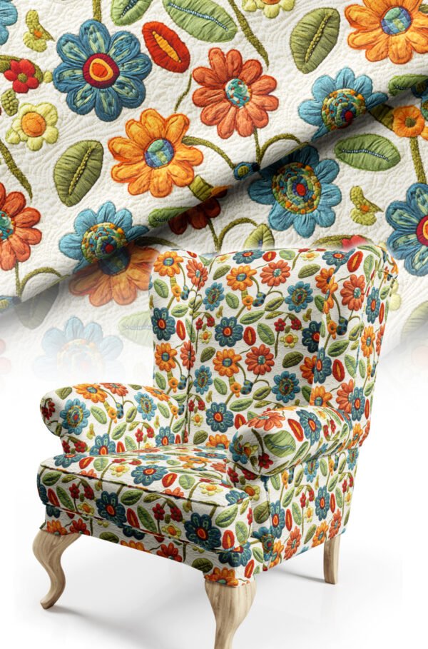 Embossed Floral Pattern Upholstery Fabric, 140cm Width (FBR 127)