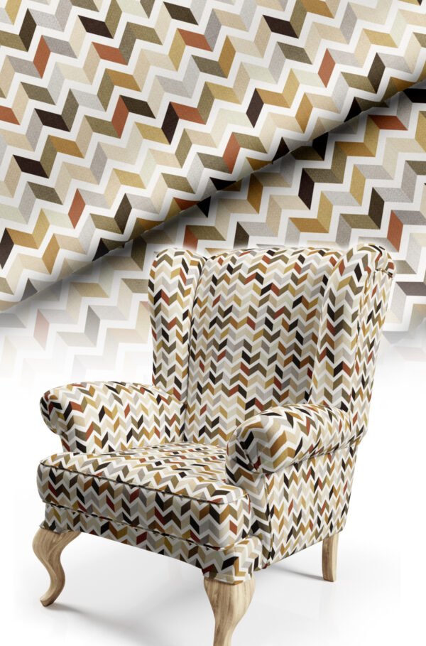 Beige Diamond Pattern Upholstery Fabric, 140cm Width (ZZ)