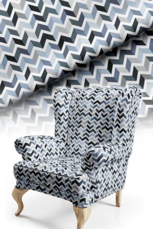 Diamond Patterned Blue Cotton-backed Thick rachel-knit Upholstery fabric 140cm width ( ZZ BLUE )