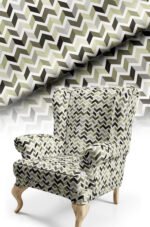 Diamond Patterned Green Cotton-backed Thick rachel-knit Upholstery fabric 140cm width ( ZZ GREEN )