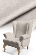 Crinkle Effect Cotton-backed Digitally-printed Thick rachel-knit Upholstery fabric 140cm width ( KIRIK LIGHT BEIGE )