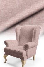 Crinkle Effect Cotton-backed Digitally-printed Thick rachel-knit Upholstery fabric 140cm width ( KIRIK LIGHT POWDER PINK )