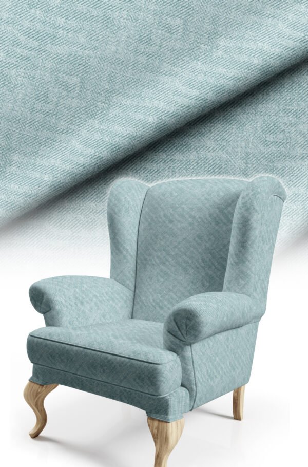 Muted Light Turquoise Crinkle Effect Upholstery Fabric, 140cm Width