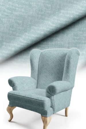 Crinkle Effect Cotton-backed Digitally-printed Thick rachel-knit Upholstery fabric 140cm width ( KIRIK LIGHT TURQUOISE )