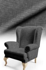 Crinkle Effect Cotton-backed Digitally-printed Thick rachel-knit Upholstery fabric 140cm width ( KIRIK DARK GRAY )