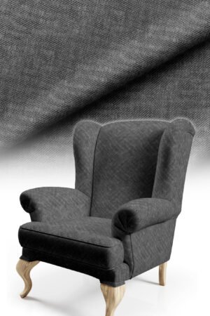 Crinkle Effect Cotton-backed Digitally-printed Thick rachel-knit Upholstery fabric 140cm width ( KIRIK DARK GRAY )