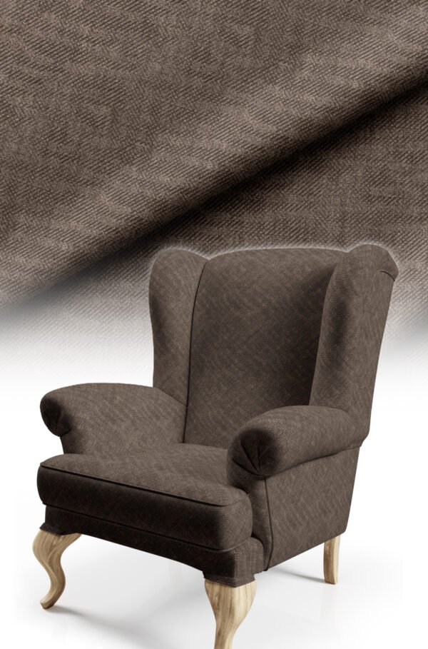 Muted Dark Beige Crinkle Effect Upholstery Fabric, 140cm Width