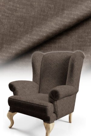 Crinkle Effect Cotton-backed Digitally-printed Thick rachel-knit Upholstery fabric 140cm width ( KIRIK DARK BEIGE )