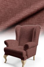 Crinkle Effect Cotton-backed Digitally-printed Thick rachel-knit Upholstery fabric 140cm width ( KIRIK DARK POWDER PINK )