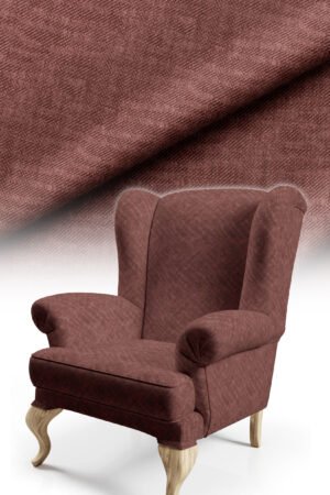 Crinkle Effect Cotton-backed Digitally-printed Thick rachel-knit Upholstery fabric 140cm width ( KIRIK DARK POWDER PINK )