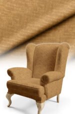 Crinkle Effect Cotton-backed Digitally-printed Thick rachel-knit Upholstery fabric 140cm width ( KIRIK ORANGE )