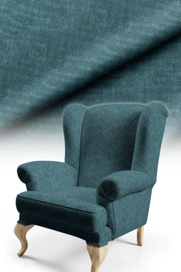 Muted Dark Turquoise Crinkle Effect Upholstery Fabric by Nilstar®