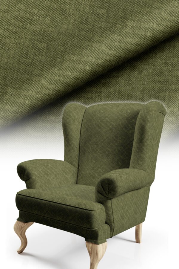 Muted Dark Green Crinkle Effect Upholstery Fabric by Nilstar®