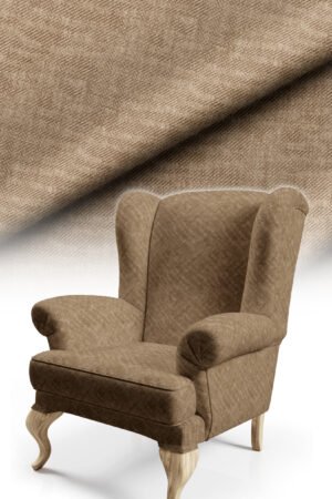 Crinkle Effect Cotton-backed Digitally-printed Thick rachel-knit Upholstery fabric 140cm width ( KIRIK MIDDLE BROWN )