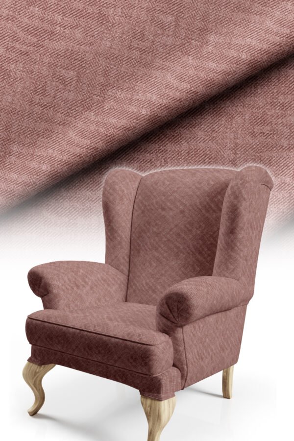 Muted Medium Powder Pink Crinkle Effect Upholstery Fabric by Nilstar®