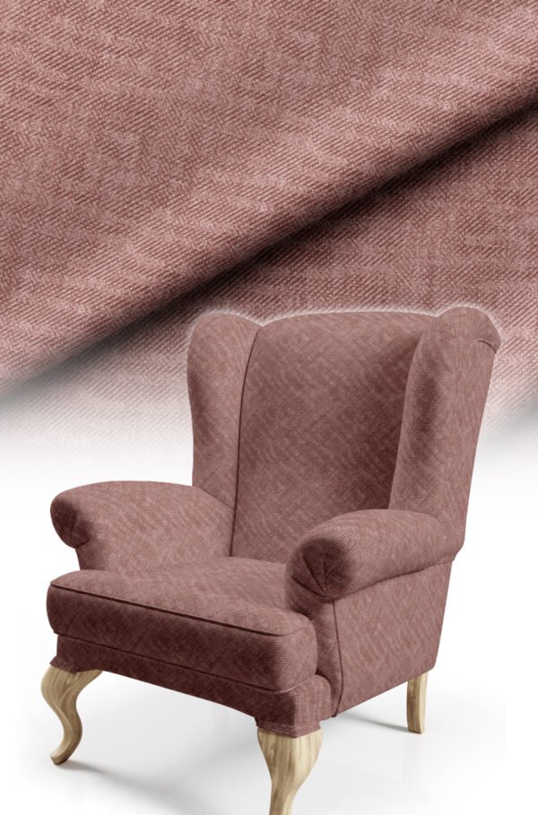 Muted Medium Powder Pink Crinkle Effect Upholstery Fabric, 140cm Width