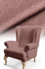 Crinkle Effect Cotton-backed Digitally-printed Thick rachel-knit Upholstery fabric 140cm width ( KIRIK MIDDLE POWDER PINK )