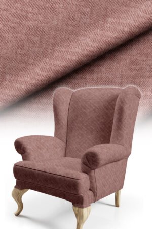 Crinkle Effect Cotton-backed Digitally-printed Thick rachel-knit Upholstery fabric 140cm width ( KIRIK MIDDLE POWDER PINK )