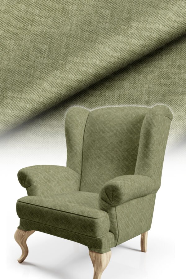 Muted Medium Green Crinkle Effect Upholstery Fabric by Nilstar®