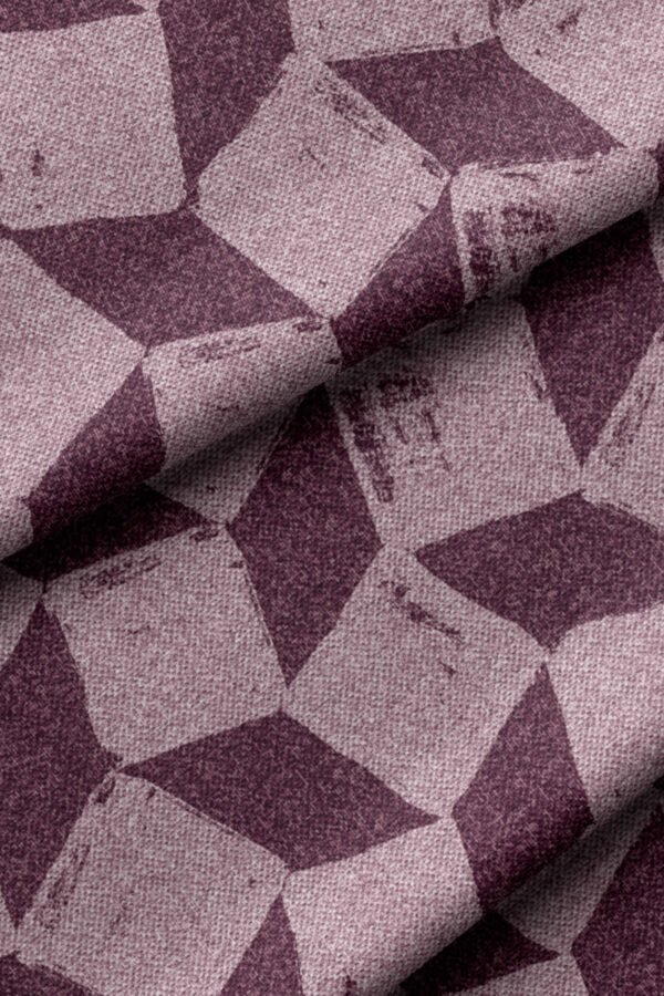 Geometric Burgundy Pattern Upholstery Fabric by Nilstar®