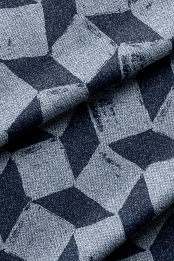Navy Geometric Pattern Upholstery Fabric by Nilstar®
