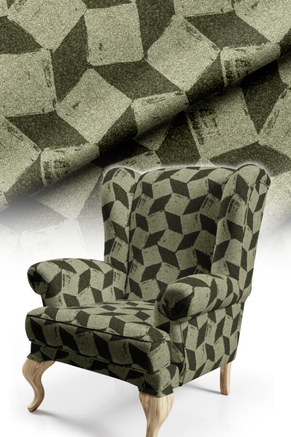 Green Geometric Pattern Upholstery Fabric by Nilstar®