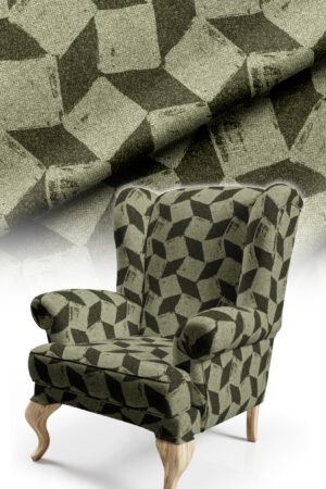 Green Geometric Pattern Upholstery Fabric, 140cm Width (GEO)