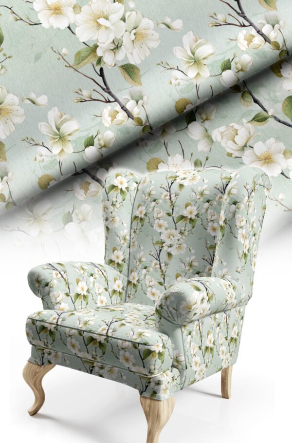 Spring Blossom Branch Pattern Upholstery Fabric, 140cm Width (FBR 94)