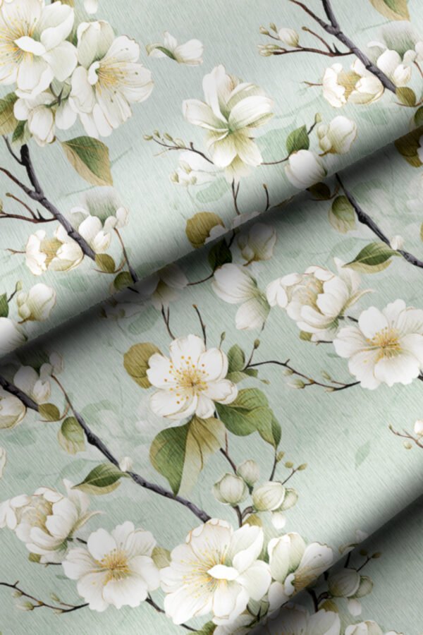 Spring Blossom Branch Pattern Upholstery Fabric by Nilstar®