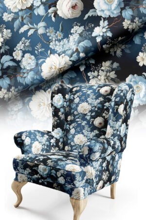 Elegant Rose Patterned Classic Model Cotton-backed Thick rachel-knit Upholstery fabric 140cm width ( FBR 95 )