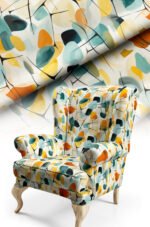 Modern Abstract Patterned Cotton-backed Thick rachel-knit Upholstery fabric 140cm width ( FBR 98 )