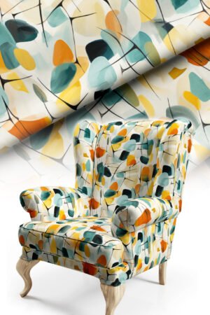 Modern Abstract Patterned Cotton-backed Thick rachel-knit Upholstery fabric 140cm width ( FBR 98 )
