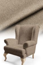Linen Texture Effect Digitally-printed Upholstery sofa fabric, pillow cover, cushion Covering. Premium Fabric 140cm width ( LINEN 2 MIDDLE BROWN )