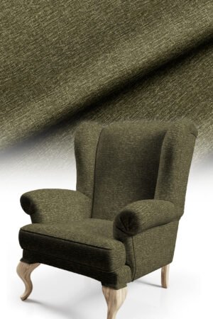 Dark Green Linen-Effect Texture Upholstery Fabric, 140cm Width (KETEN 6)