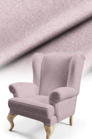 Light Powder Pink Linen-Effect Texture Upholstery Fabric, 140cm Width (KETEN 12)