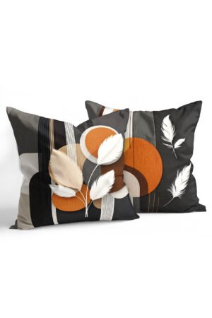 Abstract Smoke gray Patterned Double-sided Babyface Pillow cover 2-piece set KRL 301