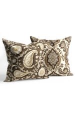 Classic Brown Paisley Reversible Babyface Cushion Cover, Set of 2 (KRL 309)