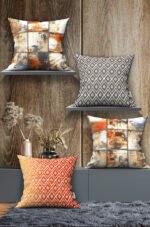 PATCHWORK PATTERNED MODERN DOUBLE-SIDED DIGITALLY-PRINTED PILLOW COVER 4-piece set ( KRL 02 )
