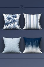 PALM PATTERNED MODERN WITH MOTIFS DOUBLE-SIDED DIGITALLY-PRINTED PILLOW COVER 4-piece set ( KRL 04 )