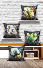 FRAMED LEAF WITH MOTIFS DOUBLE-SIDED DIGITALLY-PRINTED PILLOW COVER 4-piece set ( KRL 06 )