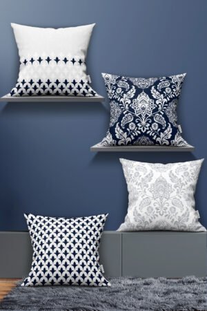 CLASSIC DAMASK WITH MOTIFS DOUBLE-SIDED DIGITALLY-PRINTED PILLOW COVER 4-piece set ( KRL 09 )