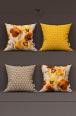 FLORAL PATTERNED CLASSIC WITH MOTIFS DOUBLE-SIDED DIGITALLY-PRINTED PILLOW COVER 4-piece set ( KRL 10 )