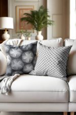 Gray Modern Abstract Patterned Double-sided Babyface Pillow cover 2-piece set