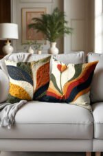 Embroidery Look Heart Patterned Double-sided Babyface Pillow cover 2-piece set