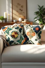 Damask Patterned Double-sided Babyface Pillow cover 2-piece set