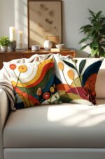 Floral Patterned Double-sided Babyface Pillow cover 2-piece set