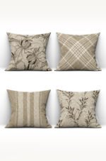 HASIZ BACKGROUND FLORAL WITH MOTIFS DOUBLE-SIDED DIGITALLY-PRINTED PILLOW COVER 4-piece set ( KRL 26 )