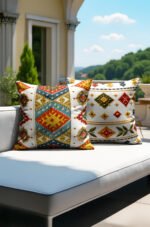 Ethnic Kilim Patterned Double-sided Babyface Pillow cover 2-piece set