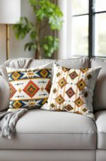 Ethnic Moroccan Patterned Double-sided Babyface Pillow cover 2-piece set