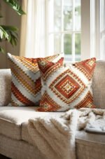 Knit Diamond Patterned Double-sided Babyface Pillow cover 2-piece set